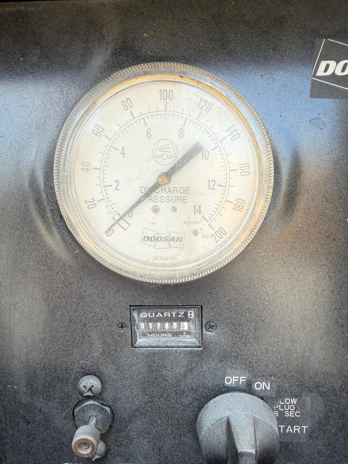 2012 185 CFM Portable Doosan Diesel Air Compressor